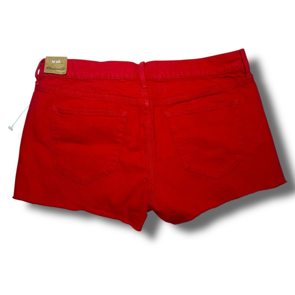 Madewell Red Denim Jean Shorts - Picture 2 of 7